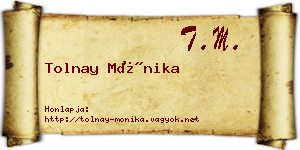 Tolnay Mónika névjegykártya
